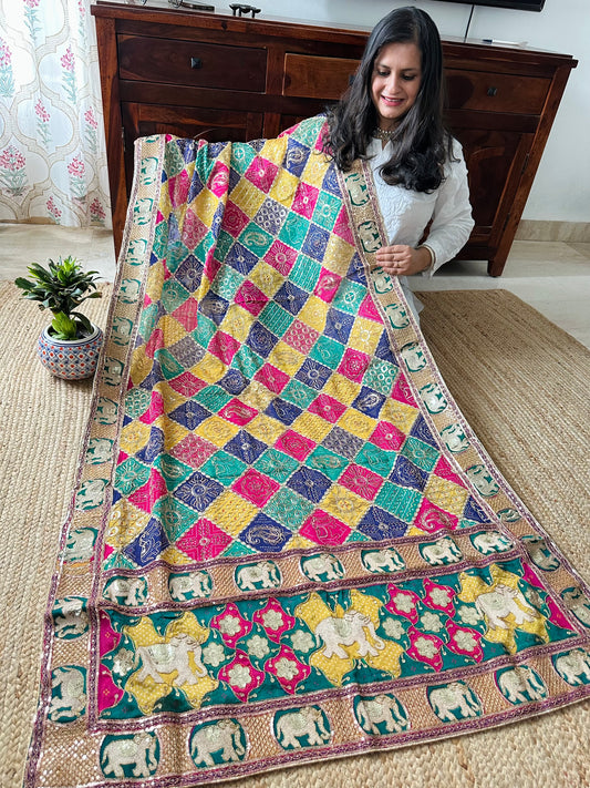 MULTI COLOUR GEORGETTE SEQUENCE VINTAGE DUPATTA