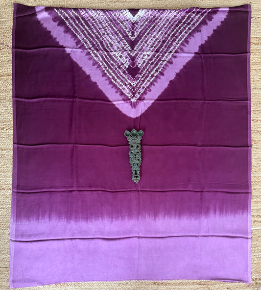 Wine Purple ombrã© modal silk shibori kurta/kaftan material