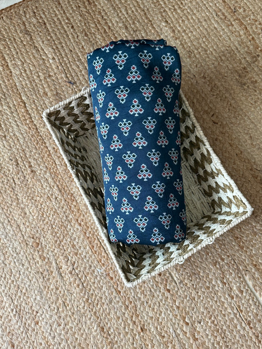 Blue mashru silk fabric msf- 12