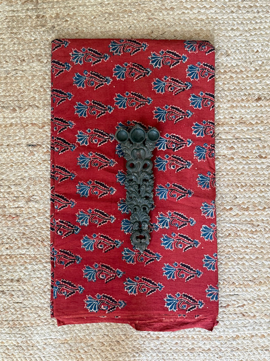 Maroon ajrakh handcrafted natural dye printed fabric