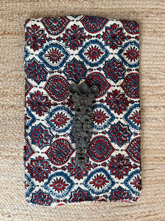 BEIGE AJRAKH MODAL HANDCRAFTED NATURAL DYE PRINTED FABRIC MF-