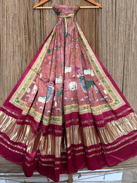 MAROON PICHWAI PATOLA PRINT MODAL SILK DUPATTA