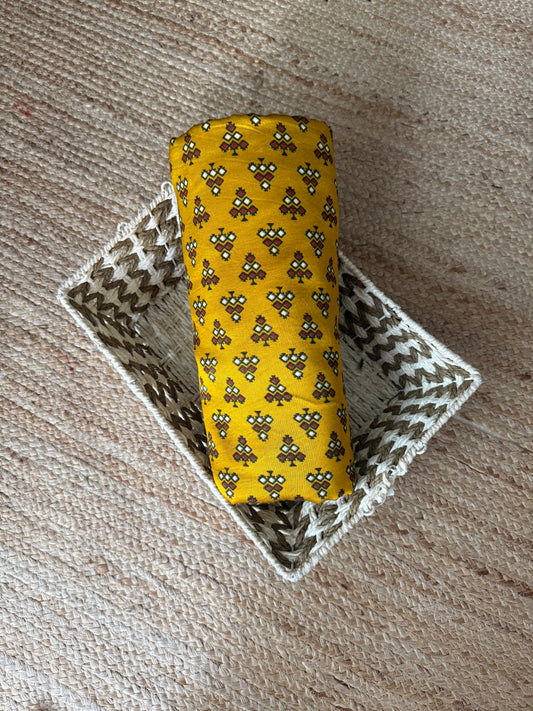 Mustard Yellow mashru silk fabric msf- 12