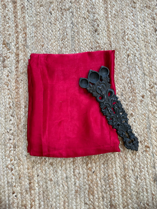 RED PLEN MASHRU SILK UN STITCHED BLOUSE PIECE