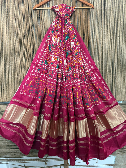 MAROON PATOLA PRINT MODAL SILK DUPATTA