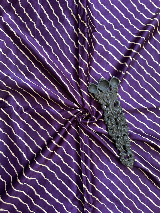 PURPLE PRINTED MASHRU SILK UN STITCHED BLOUSE PIECE