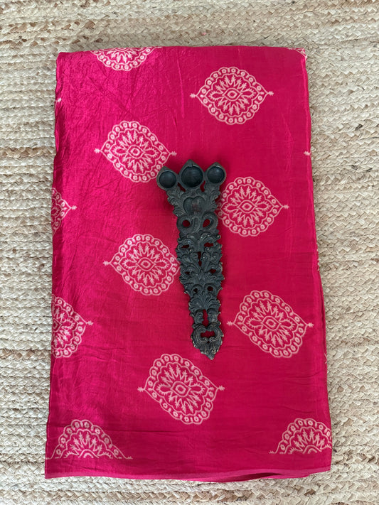 Pink Badam Butta mashru silk fabric