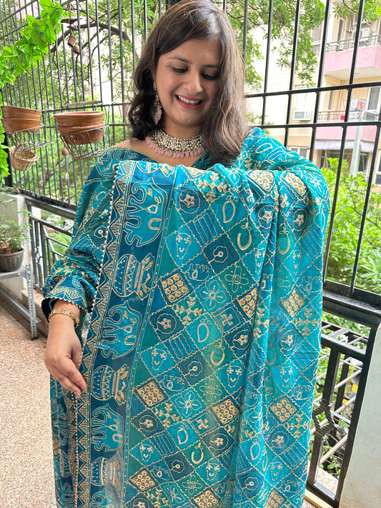FIROZI GEORGETTE SEQUENCE VINTAGE DUPATTA