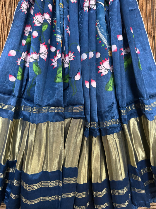 NAVY BLUE PICHWAI PRINT MODAL SILK DUPATTA