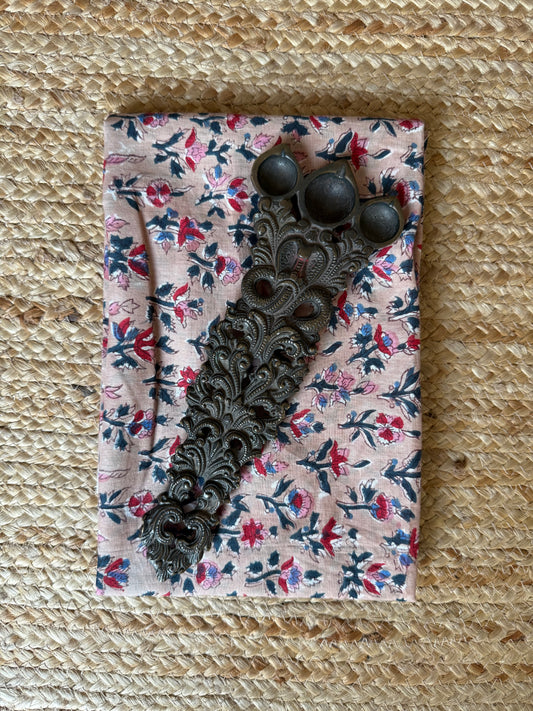 DUSTY PINK AJRAKH COTTON HANDBLOCK KURTA FABRIC