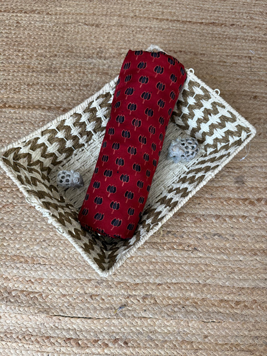 MAROON AJRAKH MODAL HANDCRAFTED NATURAL DYE PRINTED FABRIC MF-