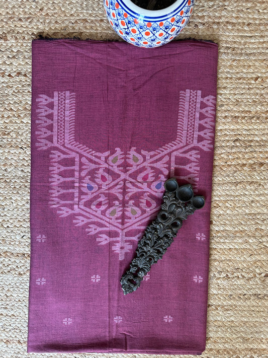 DUSTY PINK GREEN MULL JAMDANI KURTA MCK 105