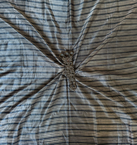 Blue mashru silk un stitched blouse piece