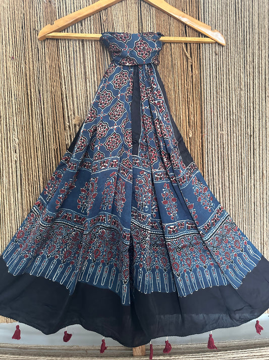 INDIGO MODAL AJRAKH SILK STOLE
