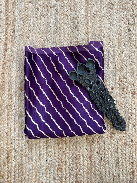 PURPLE PRINTED MASHRU SILK UN STITCHED BLOUSE PIECE