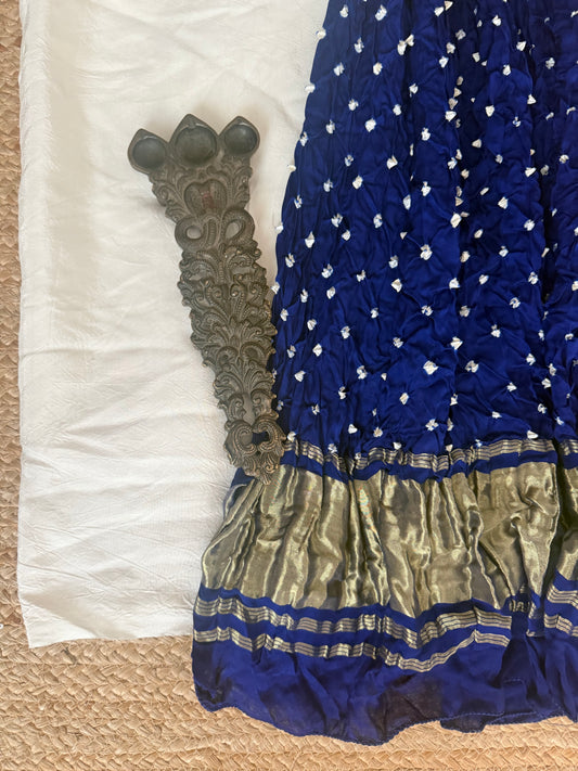 White Modal silk kurta with Bandhani Handcrafted Modal Silk Duppatta