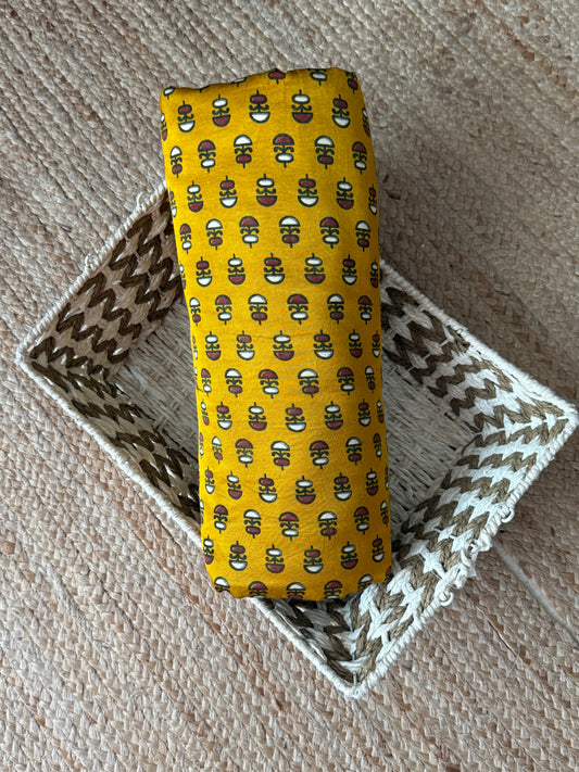 Mustard Yellow mashru silk fabric msf- 12