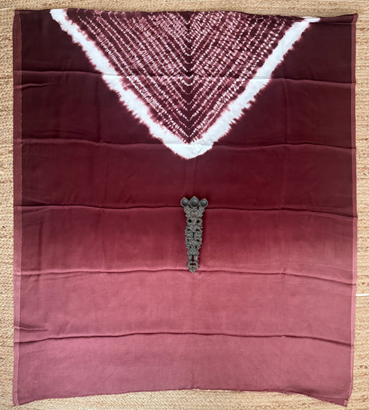 Brown Coffee ombrã© modal silk shibori kurta/kaftan material