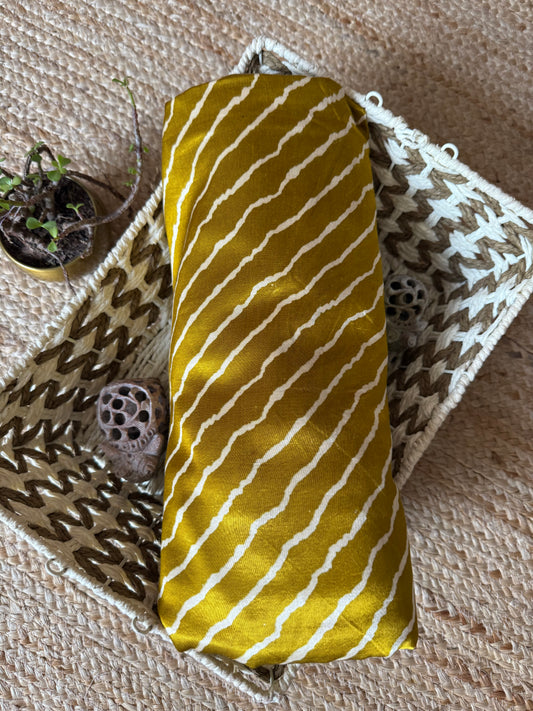 MUSTARD LEHERIYA MASHRU SILK FABRIC MSF- 10
