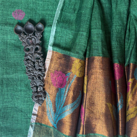 LIGHT GREEN JAMDANI LINEN KURTA SET LJS-302