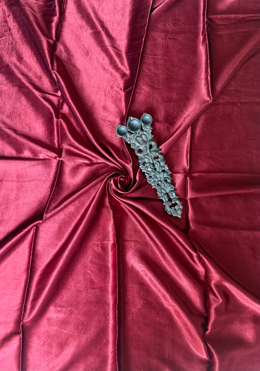 Vintage Maroon solid mashru silk un stitched blouse piece