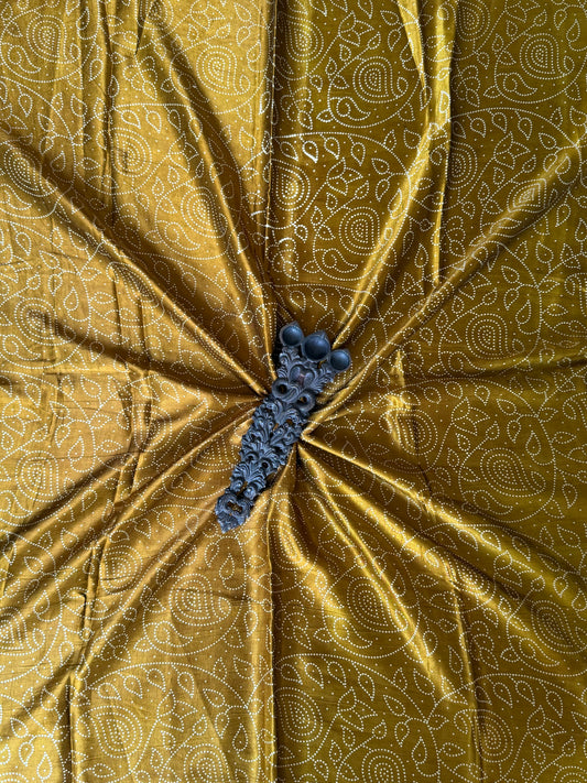 Mustard jaal mashru silk un stitched blouse piece