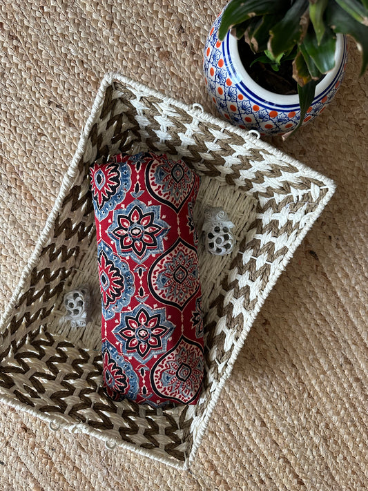 MAROON AJRAKH MODAL HANDCRAFTED NATURAL DYE PRINTED FABRIC MF-7
