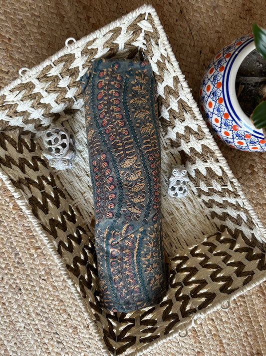 BLUE JAYPURI HANDCRAFTED NATURAL DYE PRINTED FABRIC CF - 6