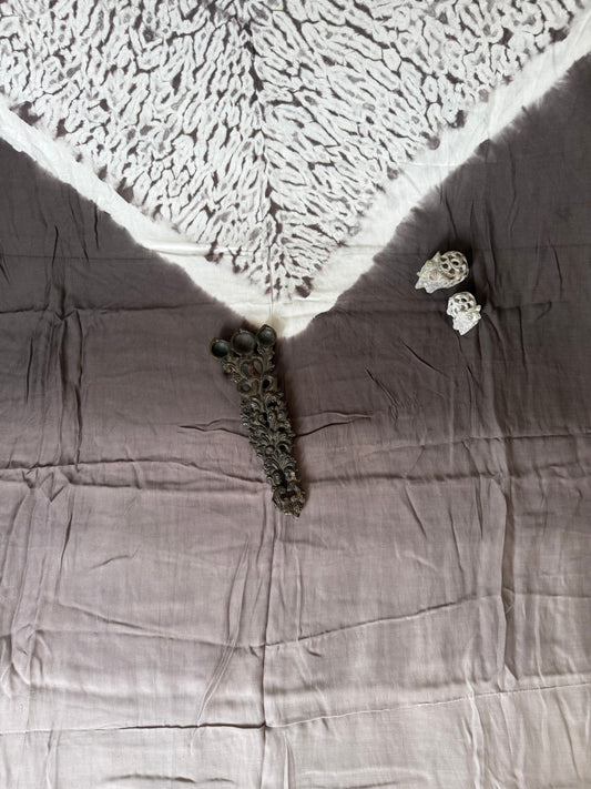 Grey & with ombrã© modal silk shibori kurta/kaftan material