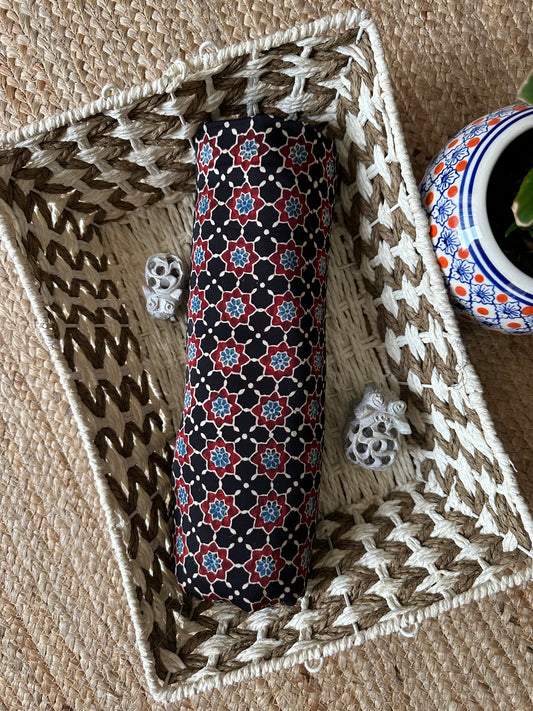 BLACK AJRAKH MODAL HANDCRAFTED NATURAL DYE PRINTED FABRIC MF-1