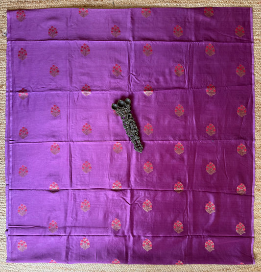 PURPLE HANDCRAFTED CHANDERI COTTON SILK KURTA FABRIC