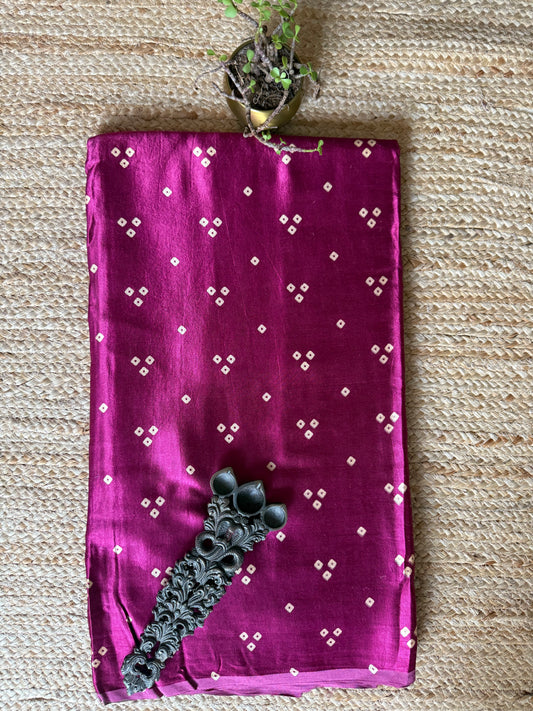 MAGENTA PURPLE THREE MASHRU SILK FABRIC MSF- 23