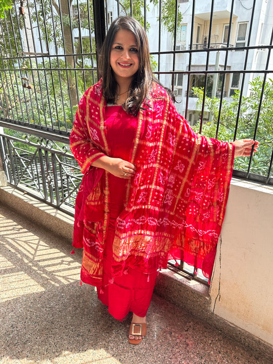 PINK MODAL SILK KURTA WITH GHARCHOLA HANDCRAFTED MODAL SILK DUPATTA PS-1066