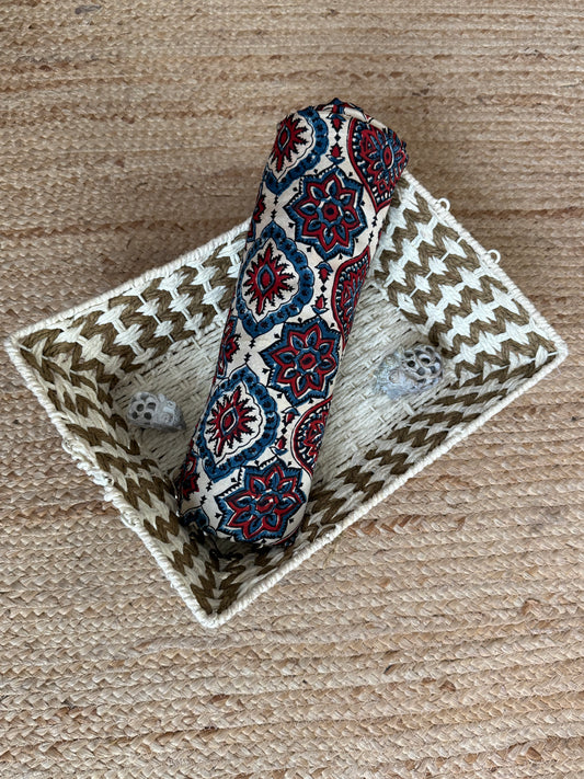 BEIGE AJRAKH MODAL HANDCRAFTED NATURAL DYE PRINTED FABRIC MF-