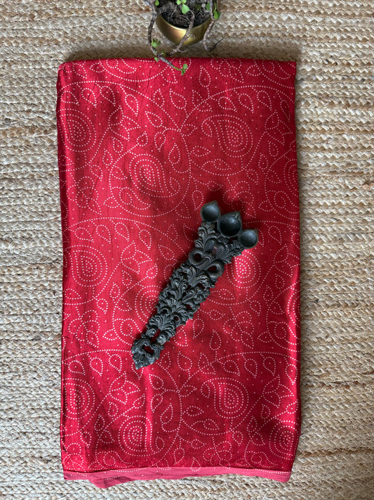 RED MASHRU SILK FABRIC MSF- 15