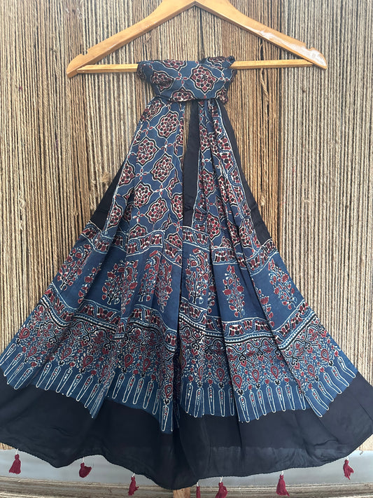 INDIGO MODAL AJRAKH SILK STOLE