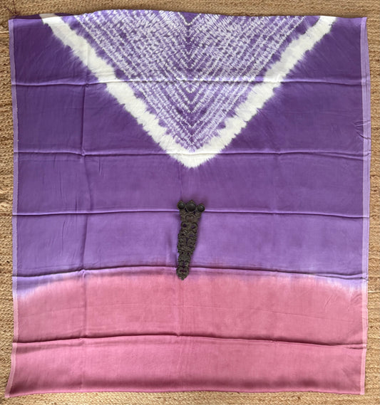 Lavender Purple ombrã© modal silk shibori kurta/kaftan material