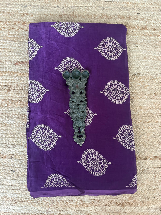 Purple Badam Butta mashru silk fabric