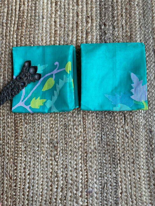 SEA GREEN JAMDANI HANDWOVEN PURE MUSLIN SILK KURTA SET