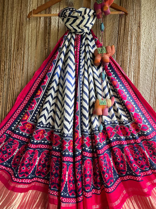 PINK MULTICOLOR PATOLA MODAL SILK DUPATTA