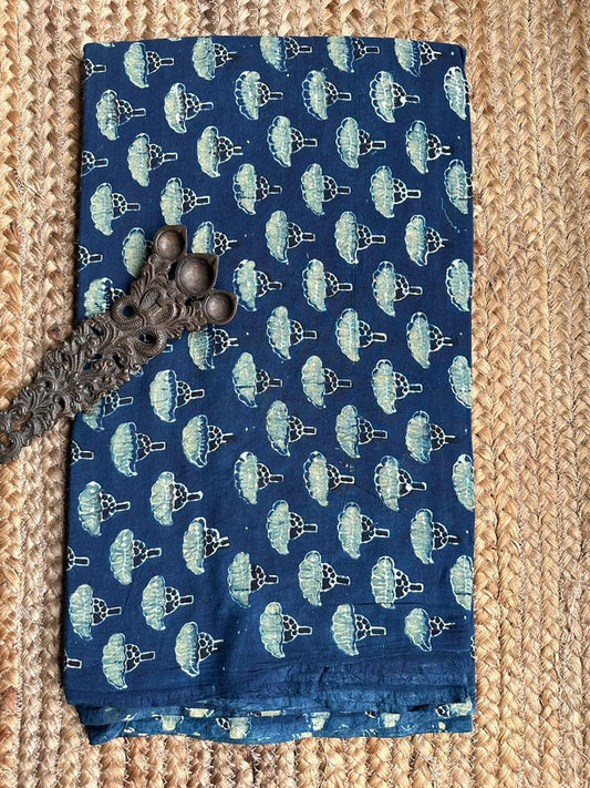 INDIGO BLUE AJRAKH HANDBLOCK COTTON FABRIC