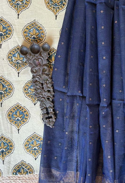 BEIGE AJRAKH HANDBLOCK COTTON KURTA WITH SEQUENCE DUPATTA