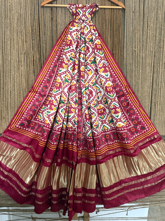 MAROON PATOLA PRINT MODAL SILK DUPATTA