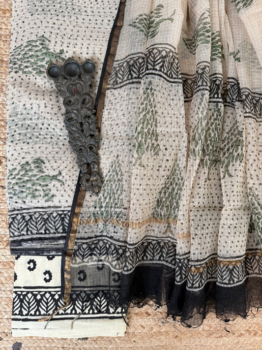 Sage Green turquoise kota handblock suit set