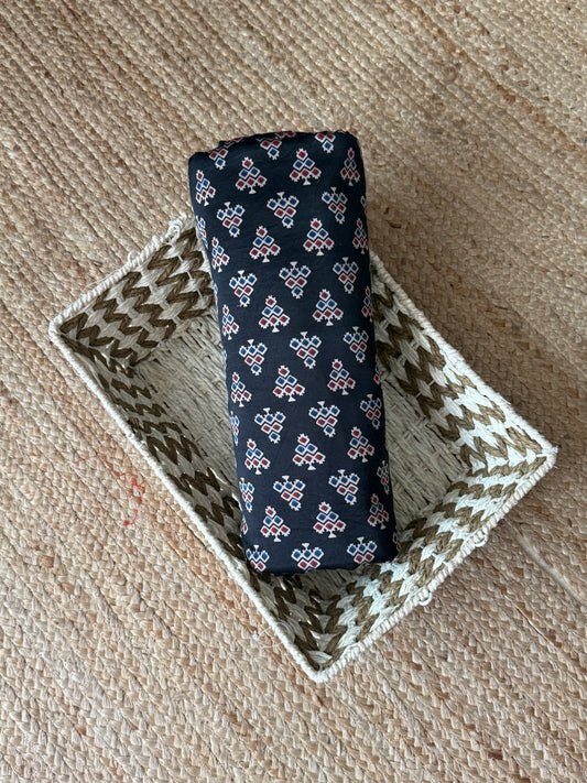 Black mashru silk fabric msf- 12