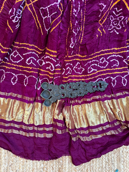 PURPLE CHANDMUKHI GAJJI SILK HANDWOVEN AJRAKH DUPATTA