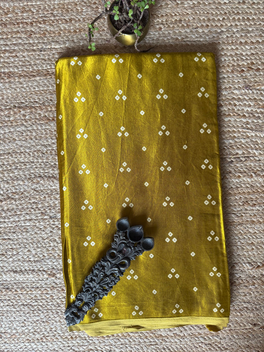 MUSTARD YELLOW THREE MASHRU SILK FABRIC MSF- 22