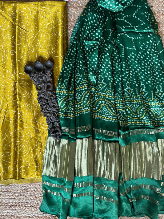 MUSTARD YELLOW MASHRU SILK KURTA WITH PATOLA HANDCRAFTED MODAL SILK DUPATTA PS-209