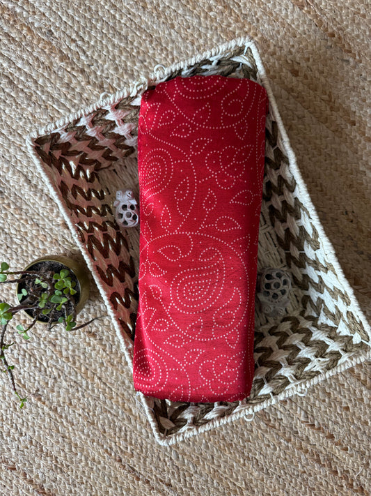 RED MASHRU SILK FABRIC MSF- 15