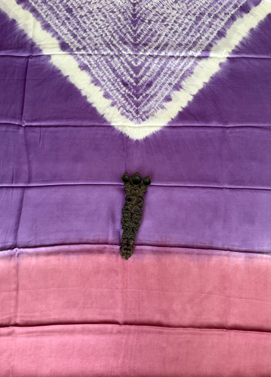 Lavender Purple ombrã© modal  silk shibori kurta/kaftan material